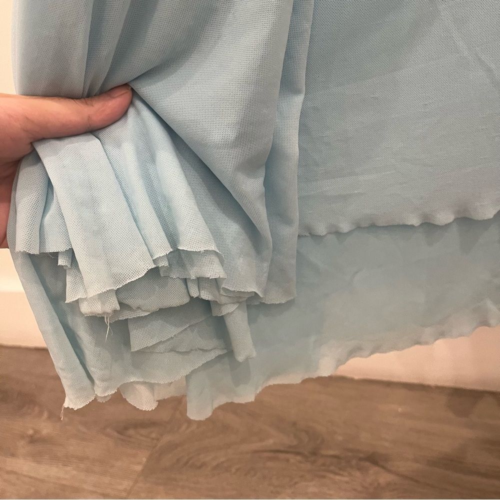 Deme by Gabriella Maxi Dress Light Blue Dahlia Gown Strapless size M - Picture 7 of 11